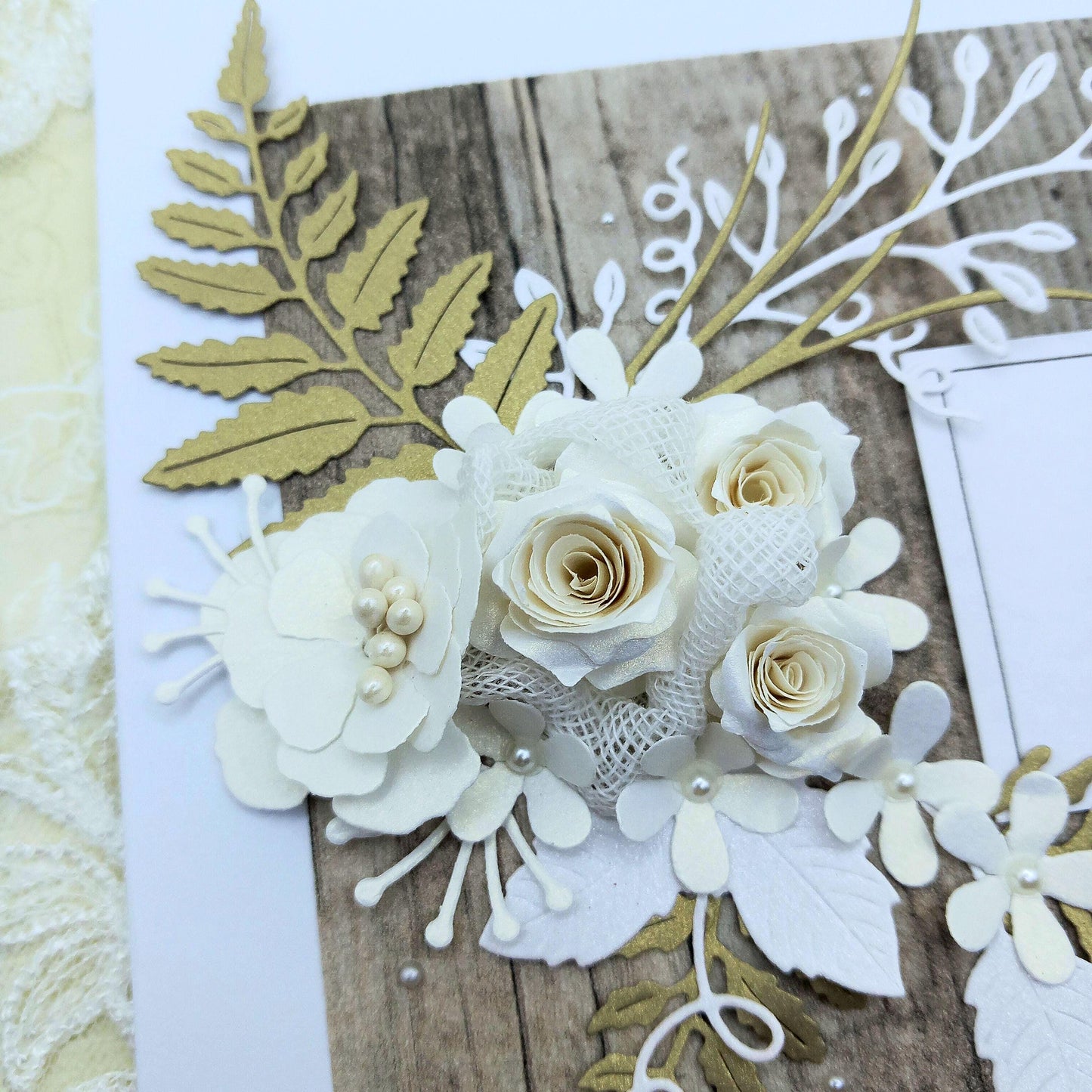 Unique, Handmade,  Wedding Day / Anniversary Card * 3D *  Personalised * Boxed * Rustic Style / Luxury