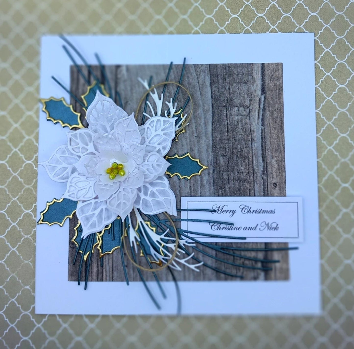 Handmade Luxury Christmas Card * Personalised * Boxed * 3D * Unique Rustic Design