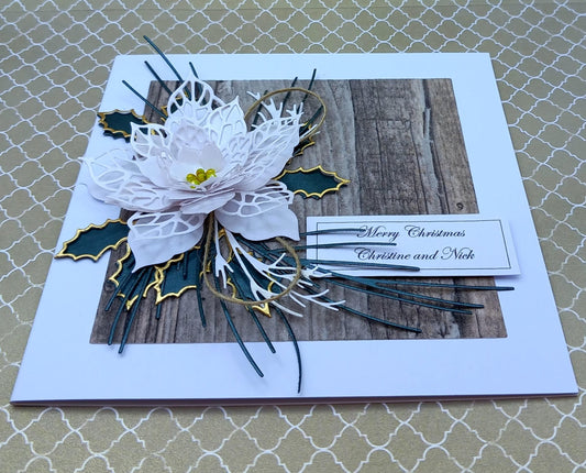 Handmade Luxury Christmas Card * Personalised * Boxed * 3D * Unique Rustic Design